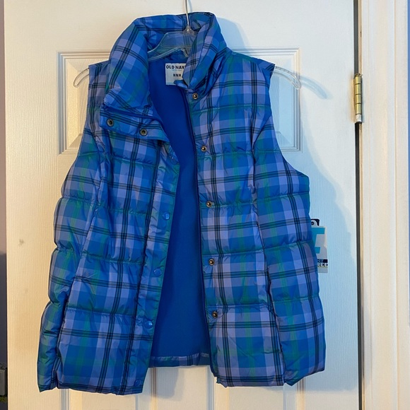 Old Navy Jackets & Coats Blue Plaid Vest Poshmark